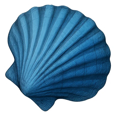blue seashell, remove background sticker
