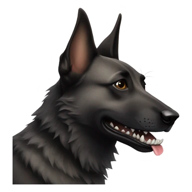 Dutch shepherd with shark teeth sticker