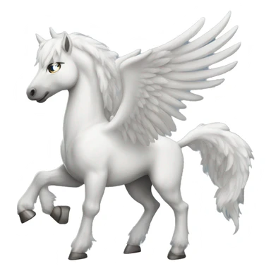 a white muscle pegasus sticker