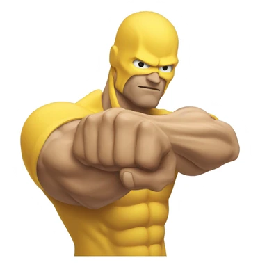 yellow muscle long arm sticker