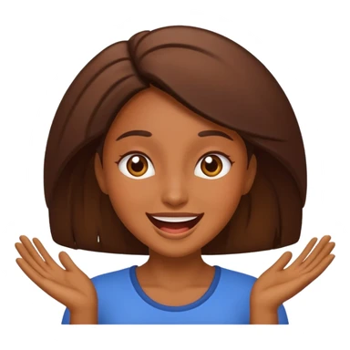 Brown skin woman happy exited  sticker