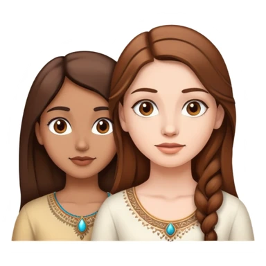 Indian and white girl with brown hair sticker