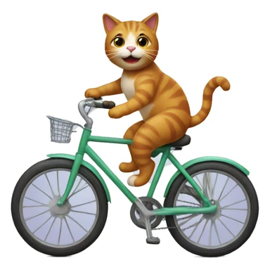 a cat riding a bike sticker