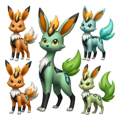 Meloetta-Zygarde-Flareon-Electrike-Virizion-Manectric-Fakémon-fusion, full body sticker