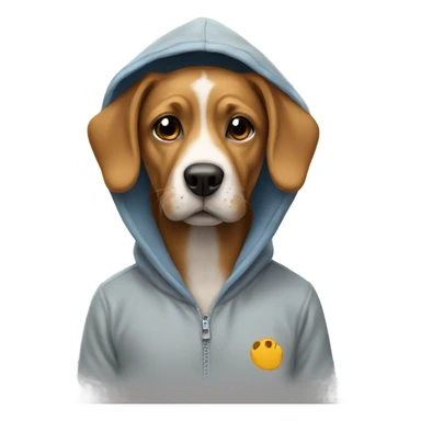 Dog wearing a hoddie sticker