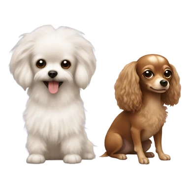 Long hair, brown Chihuahua and a white poodle sticker