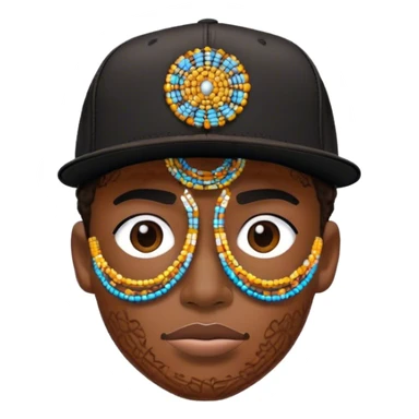 Beaded man with black snapback  sticker