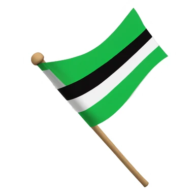 3 horizontal lines  flag green white and black in a stick  sticker