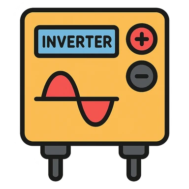 simple and modern icon of an inverter electrical device sticker