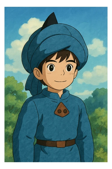 A boy brown hair black eyes turbi x costume sticker