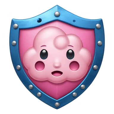 nube de estrés rosita y un escudo que representa el sistema inmune. sticker