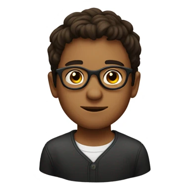 young XVIIIth Man with round glasses, short brown hair sticker