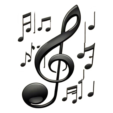 Cinematic Realistic Music Notes, crisp black ink on vintage sheet music, slightly curled edges, soft candlelight casting subtle shadows, glowing with an artistic and nostalgic charm. sticker