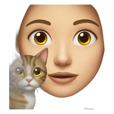 Une femme et un chat sticker