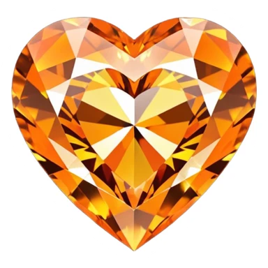orange heart-shaped diamond sticker