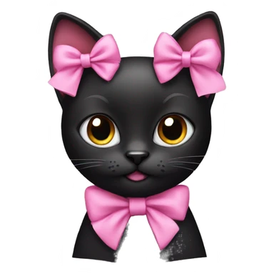 black cat wearing pink bows  sticker
