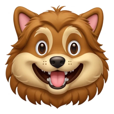 Dog with big smiling mouth but no teeth. Base the image off of the character "DogDay" sticker
