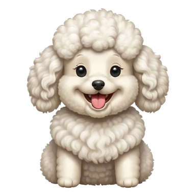 White poodle laughing  sticker