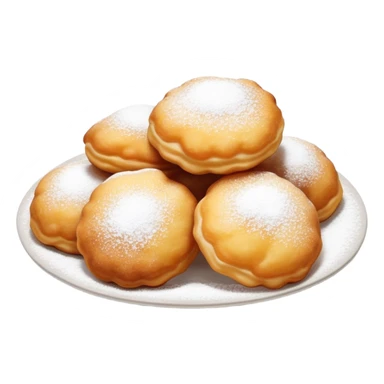 buñuelos de cuaresma, Spanish Lenten fritters, fried dough balls dusted with sugar sticker