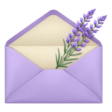 Pastel light whitish purple envelope with lavender flowers inside  sticker