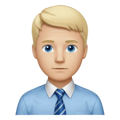 A guy with blonde hair and blue eyes that looks masculine. make him wear a shirt with a tie. he is danish sticker