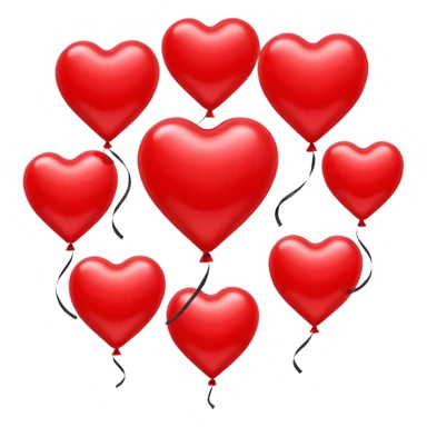 heart shaped flying balloons sticker