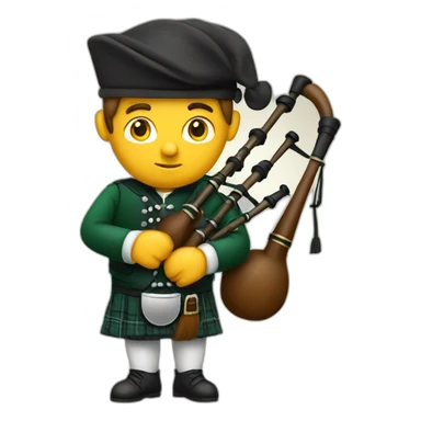 man playing the bagpipes sticker