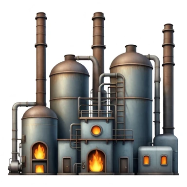 factory with furnaces and boilers sticker