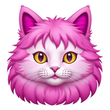 pink cat with magenta ears sticker