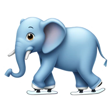 Ice skating elephant  sticker