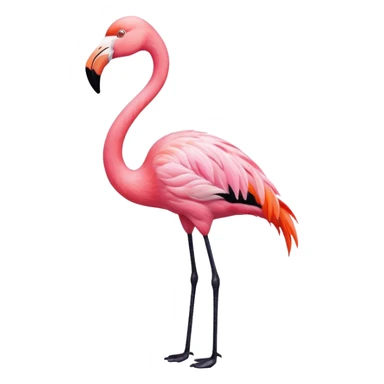 Flamingo painting a picture of a cat sticker