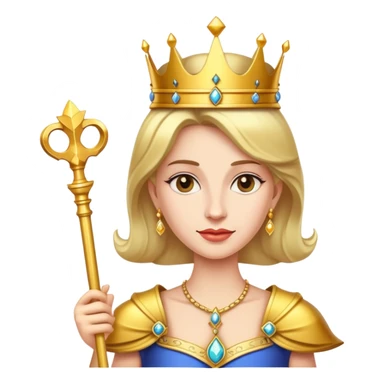 royal queen with crown and scepter sticker