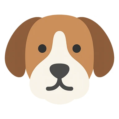 brown and white cartoon dog color icon sticker