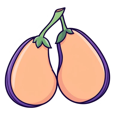 Peach and eggplant  sticker