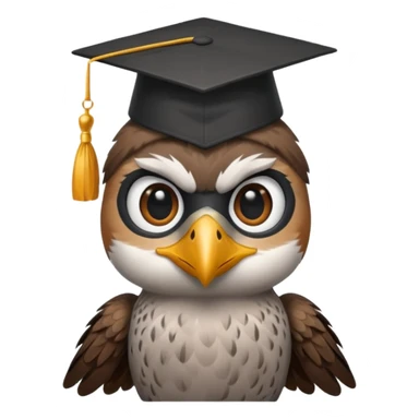 falcon with a black grad cap - semi realistic sticker