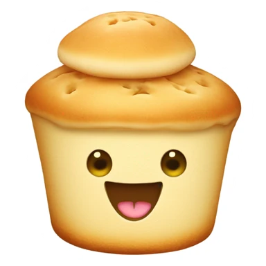 cute crumpet with happy face sticker