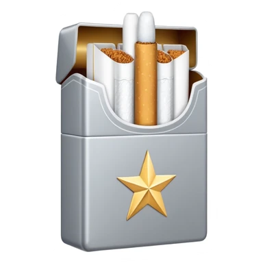 7 stars grey shining cigaret pack with a few little white cigaret inside sticker