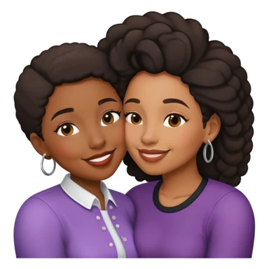 Black lesbian couple kissing sticker