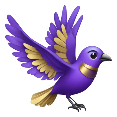 Purple bird with gold wings  sticker