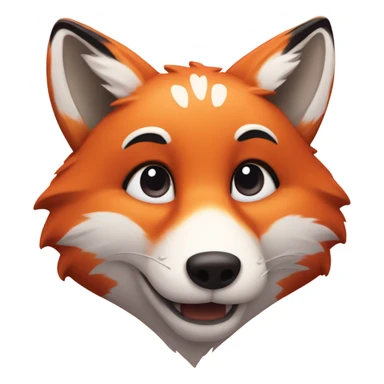 Heart fox sticker