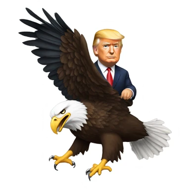 Trump riding a bald eagle sticker