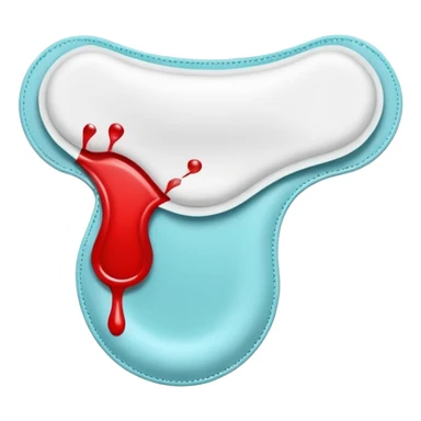 sanitary pad with blood, realistic details sticker