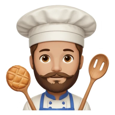  Pastry chef whith long brown hair and beard sticker