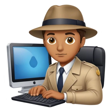 detective with a computer sticker
