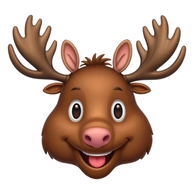 cartoon moose with a big smile sticker