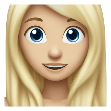 long blonde hair blue eyed girl excited sticker