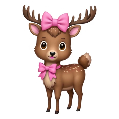 deer with a pink bow  sticker