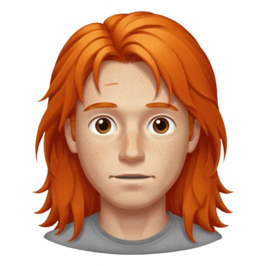 guy with long orange hair sticker