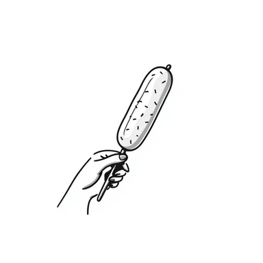 Korean corn dog, hand-drawn doodle style sticker
