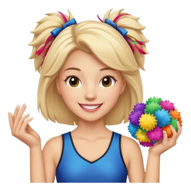 create an emoji of a cheerleader head to foot sticker